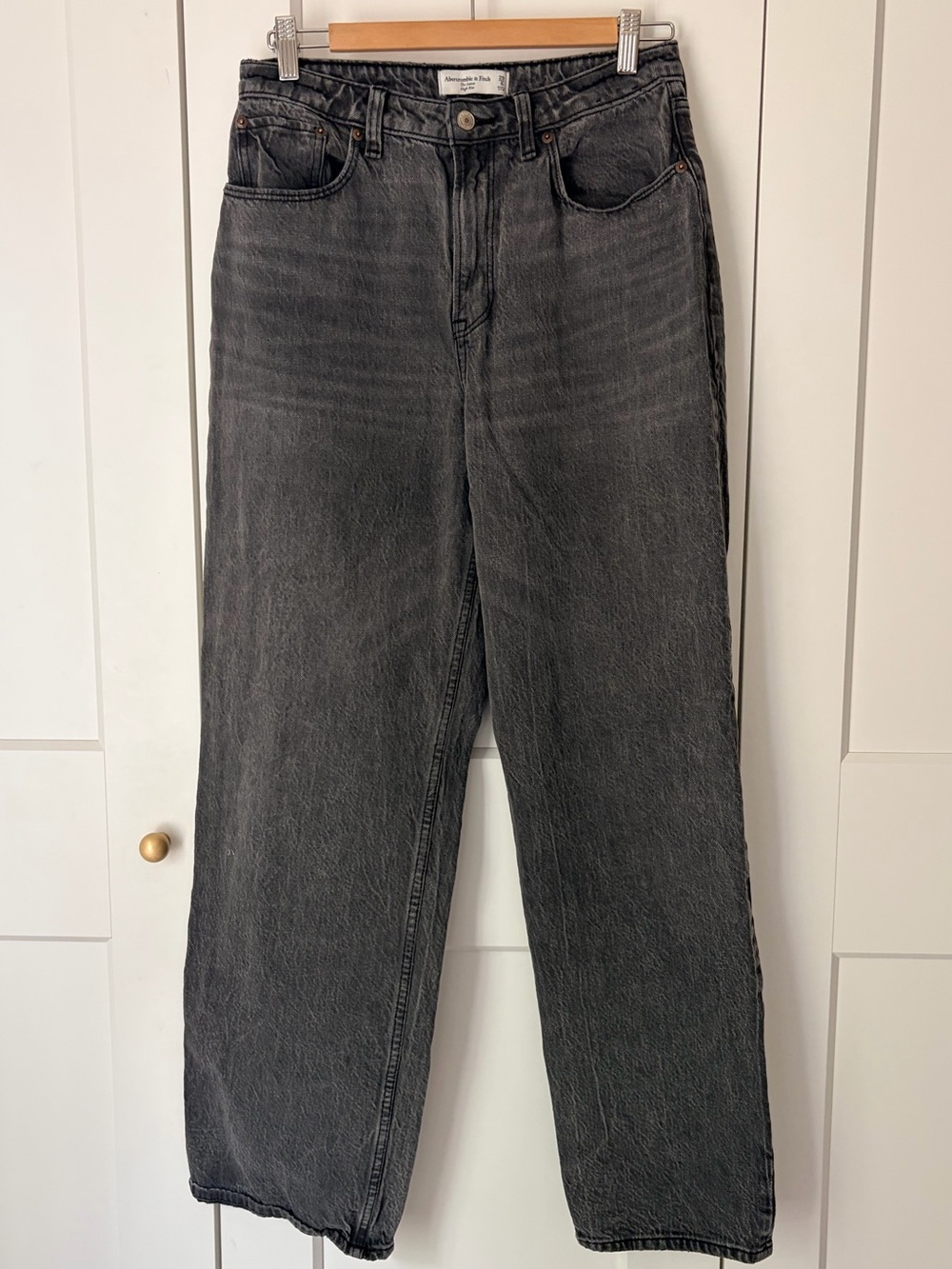Abercrombie & Fitch the Loose High Rise Wide-Leg Jeans - Charcoal Black | 29L